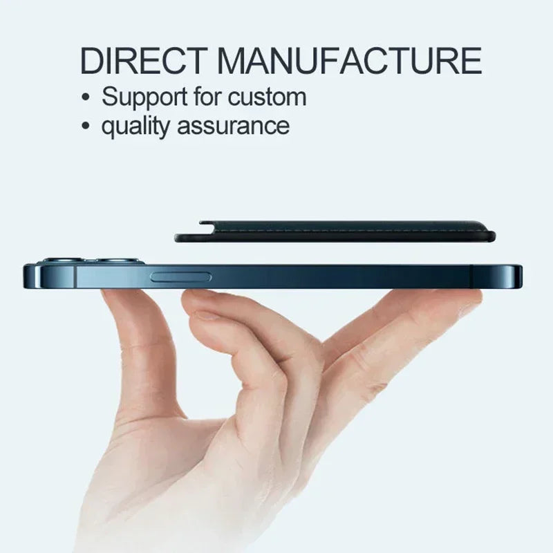Magnetic Leather Wallet Case for iPhone & Samsung - Slim Card Holder Cover - 9