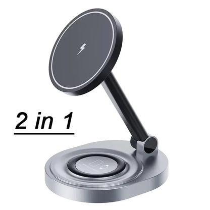 2-in-1 Foldable Magnetic Wireless Charging Station for iPhone & Apple Watch