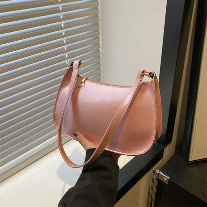Luxury Solid Leather Shoulder Bag