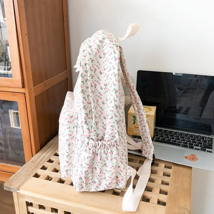 Luxury Floral Nylon School Backpack