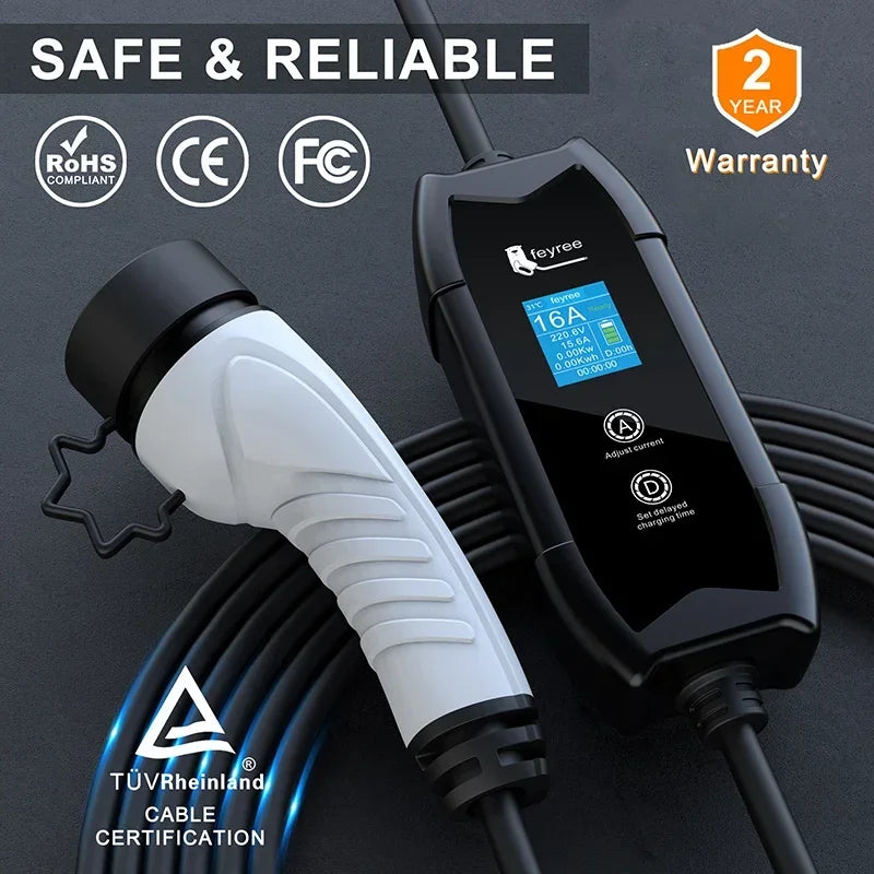 Portable EV Charger 3.5KW Adjustable Electric Vehicle Charging Station - 4