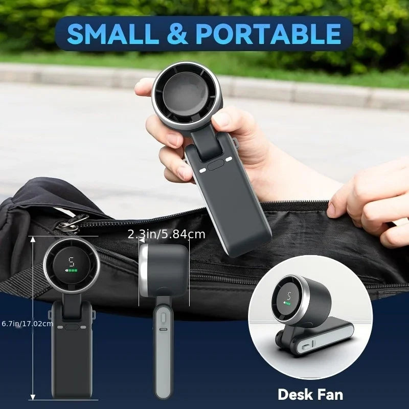 3-in-1 Rechargeable Mini Fan | 5-Speed Foldable Handheld Fan - 1