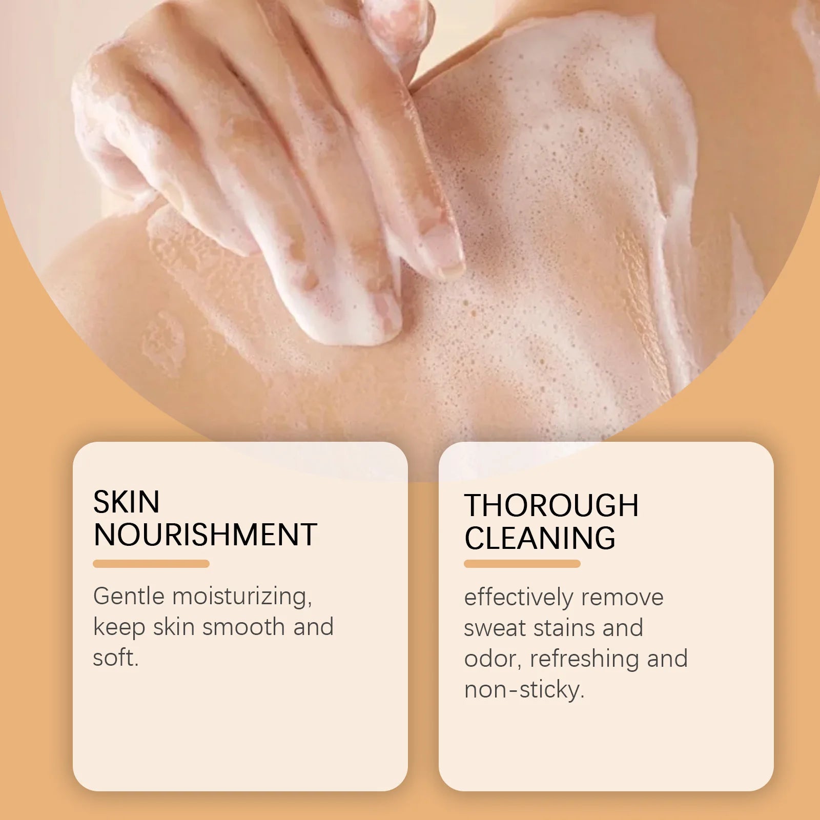 Natural Persimmon Body Wash - Odor Eliminating Deodorizing Shower Gel for All Skin - 8