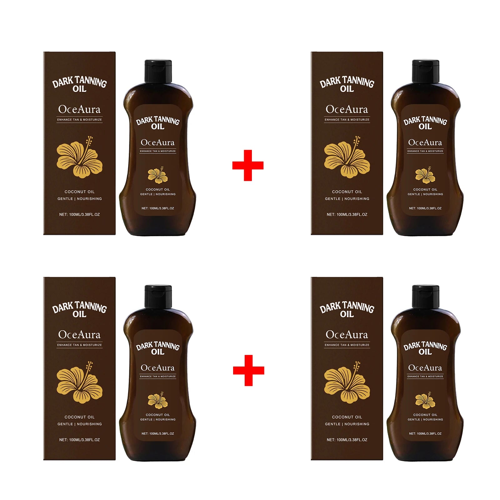 OceAura Coconut Dark Tanning Oil for Deep Bronze Tan & Skin Hydration - 14