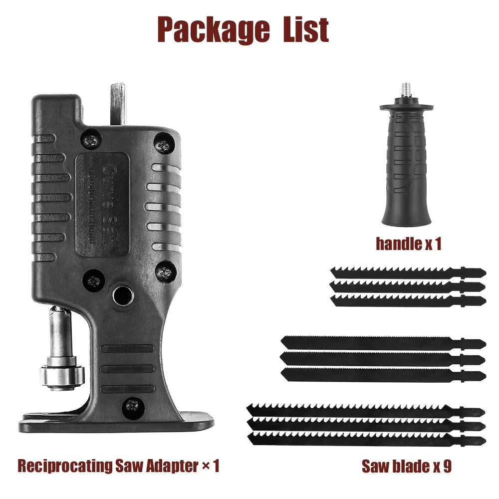 Electric Drill to Reciprocating Saw Adapter - Portable Jig Saw Attachment for Wood & Metal - 9
