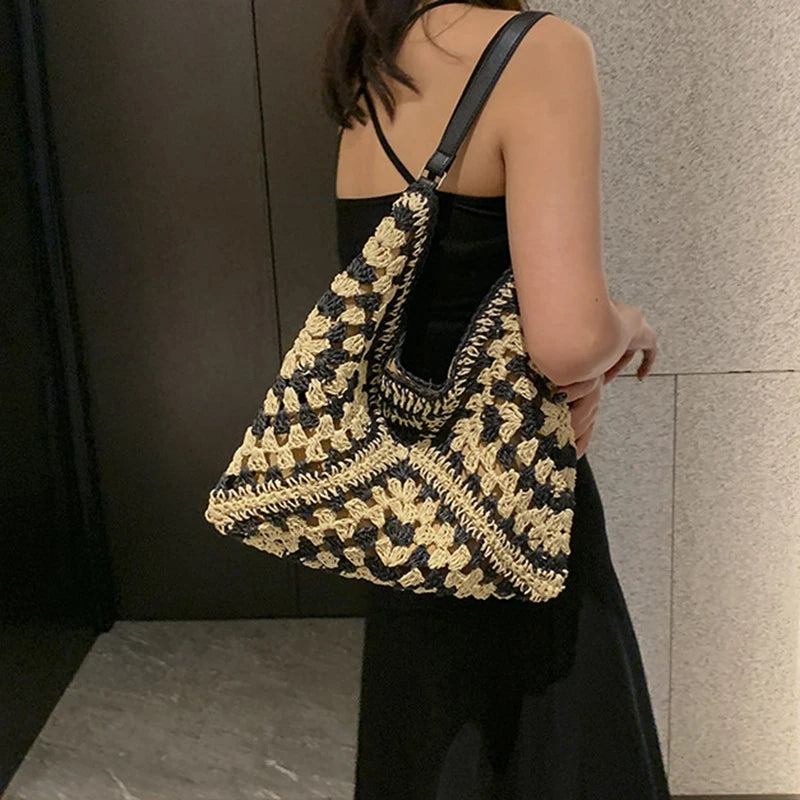 Luxury Woven Straw Beach Bag