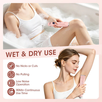2-in-1 Dual Head Electric Shaver & Bikini Trimmer for Women