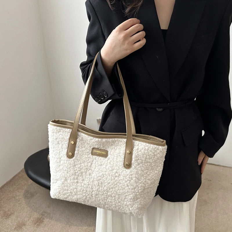 Luxury Lamb Wool Tote Bag