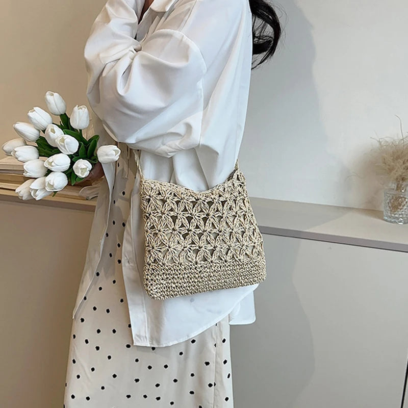 Luxury Woven Straw Crossbody