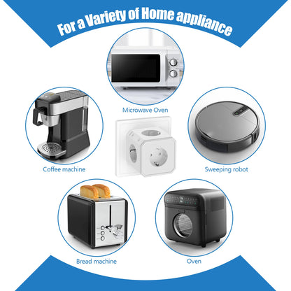 5-Way EU Socket Cube Adapter - 4000W Wall Outlet Extender with Surge Protection