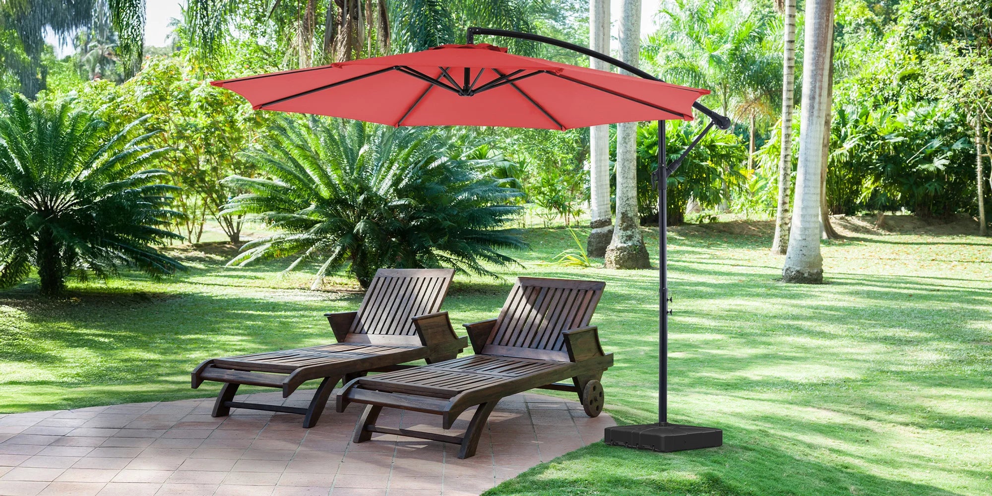 10ft Cantilever Patio Umbrella - Outdoor UV-Resistant Offset Shade - 8