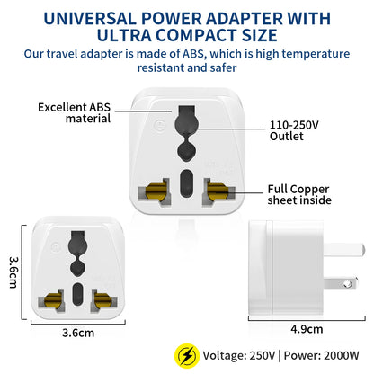 3-Pack Australian Travel Plug Adapter – Universal International Power Converter