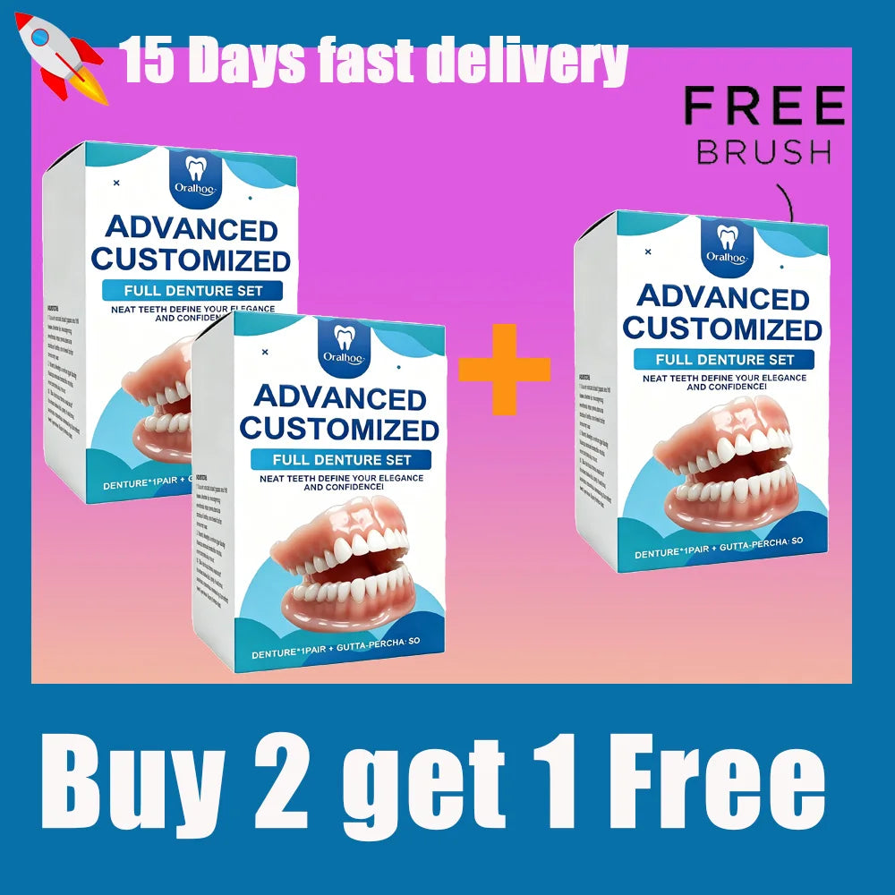 Natural Texture Realistic Full Denture Set for a Comfortable and Confident Smile