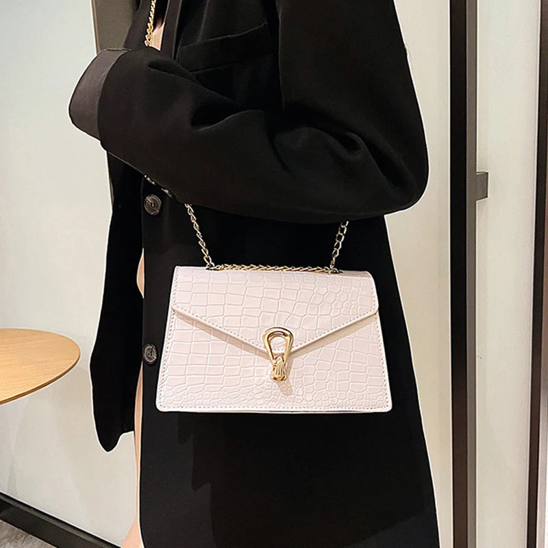 Luxury Croco Chain Shoulder Bag