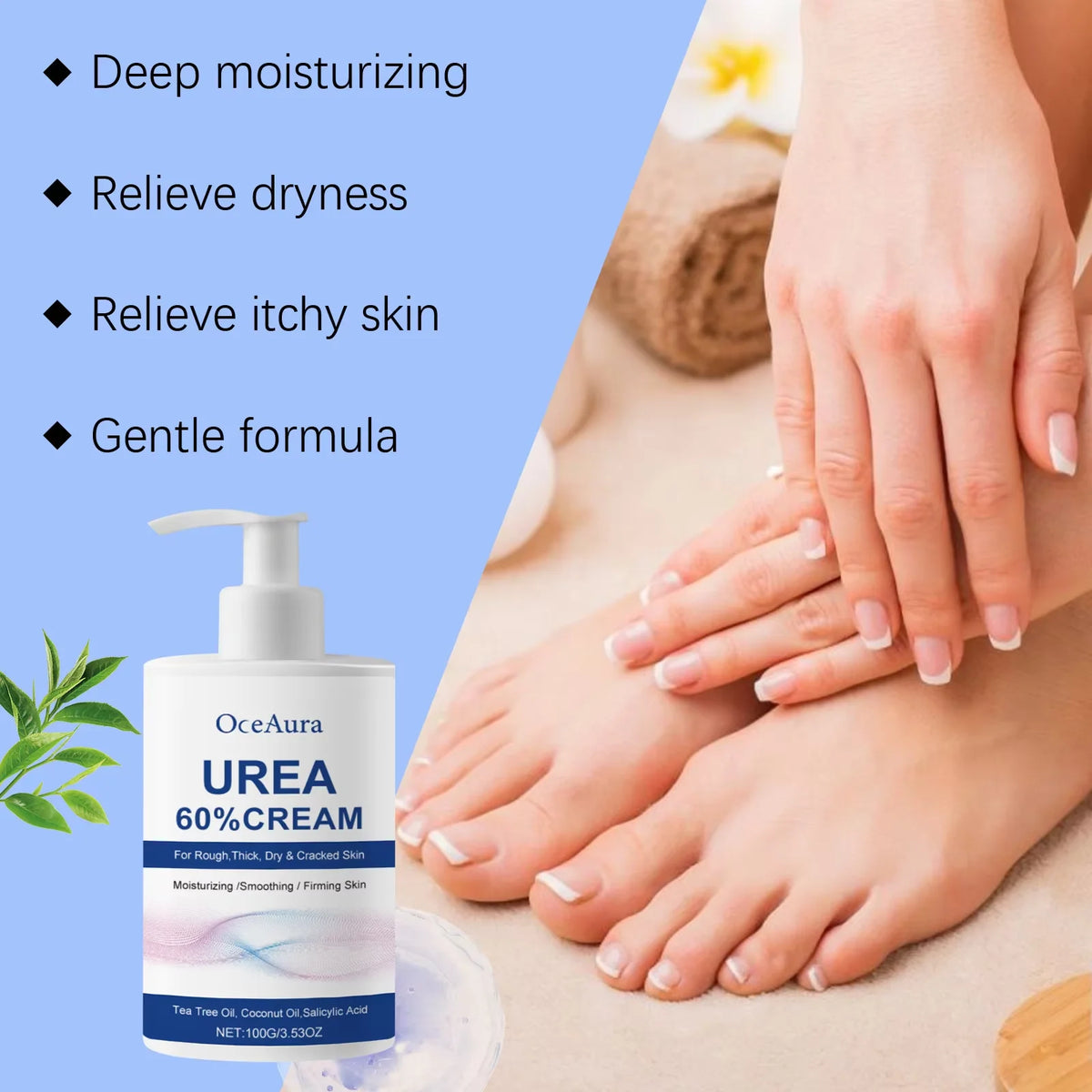 60% Urea Moisturizing Cream for Cracked Heels and Rough Skin Repair