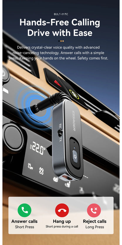 Essager 2-in-1 Bluetooth 5.1 Transmitter & Receiver for TV, Car & Audio