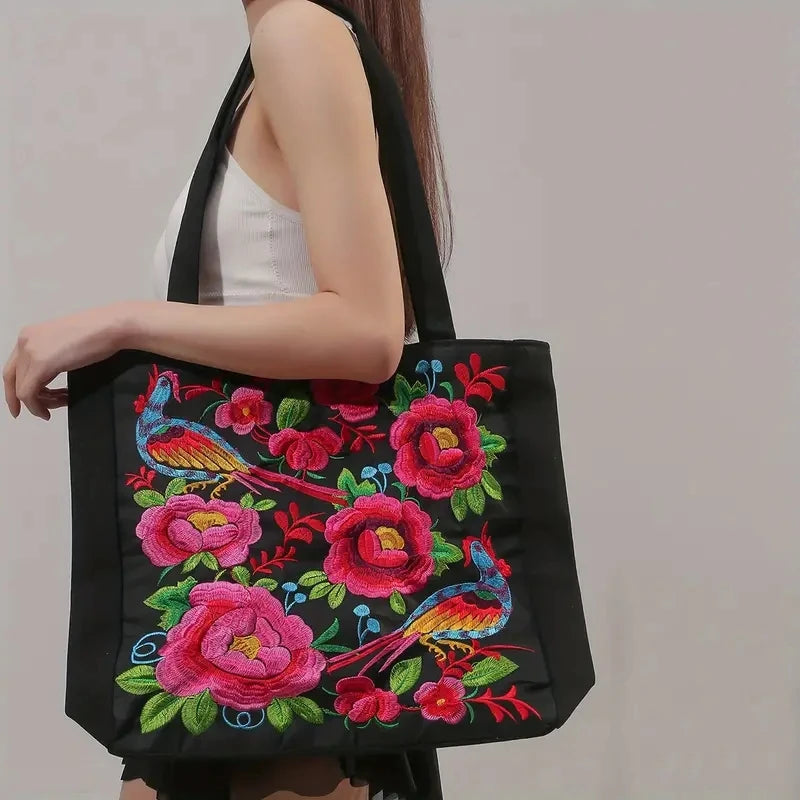 Luxury Ethnic Phoenix Canvas Tote