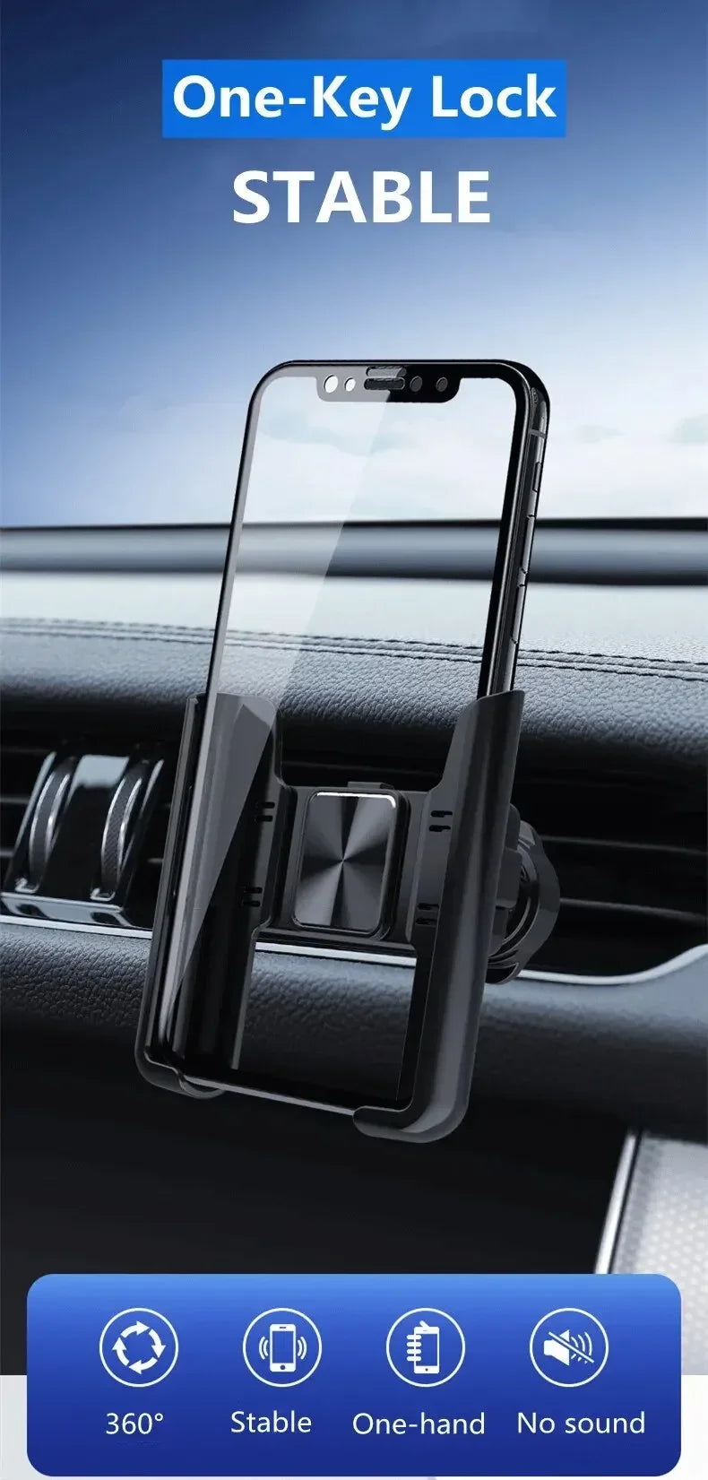 Gravity Air Vent Car Phone Holder - Secure Hands-Free Smartphone Mount - 7