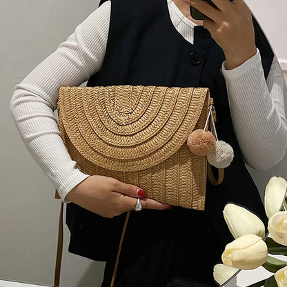 Luxury Woven Summer Straw Clutch