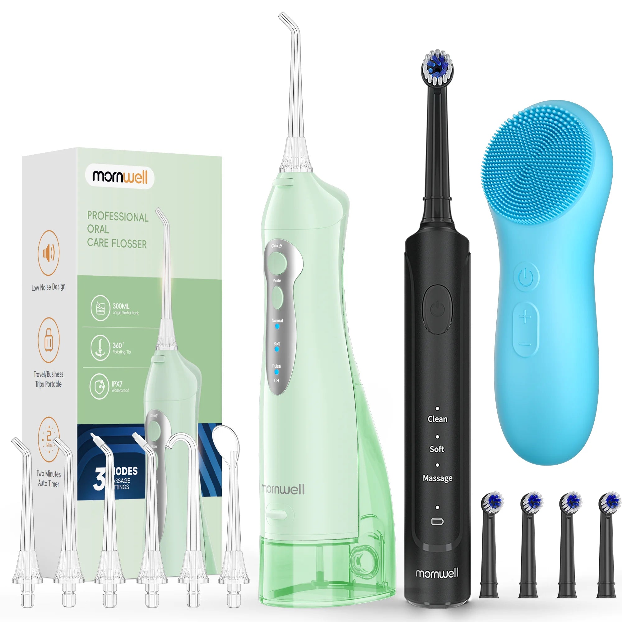 3-in-1 Professional Oral Care & Facial Cleansing Kit – Deep Clean Water Flosser - 30