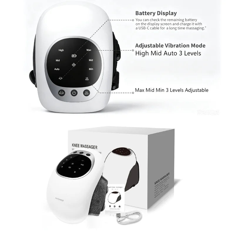 3-in-1 Cordless Knee Massager - Adjustable Vibration & Heat Therapy for Pain Relief - 14