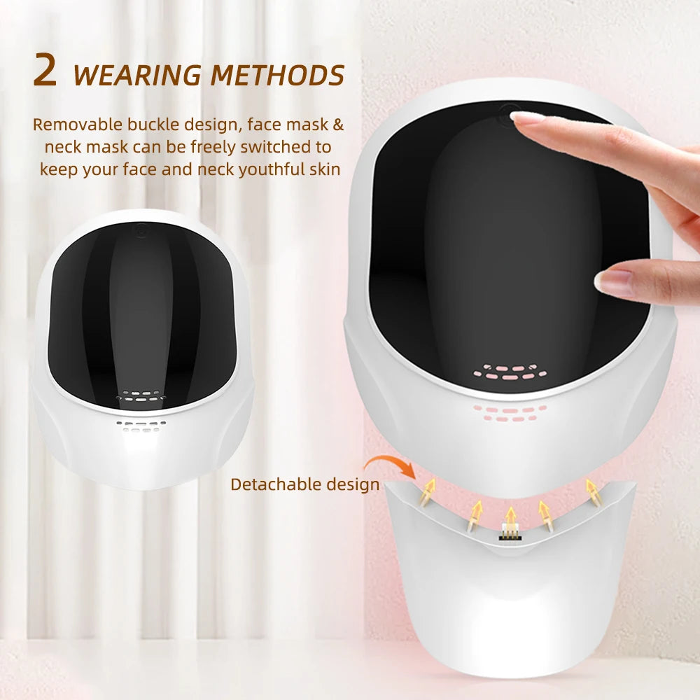 7-Color LED Face & Neck Light Therapy Mask Wireless - 4
