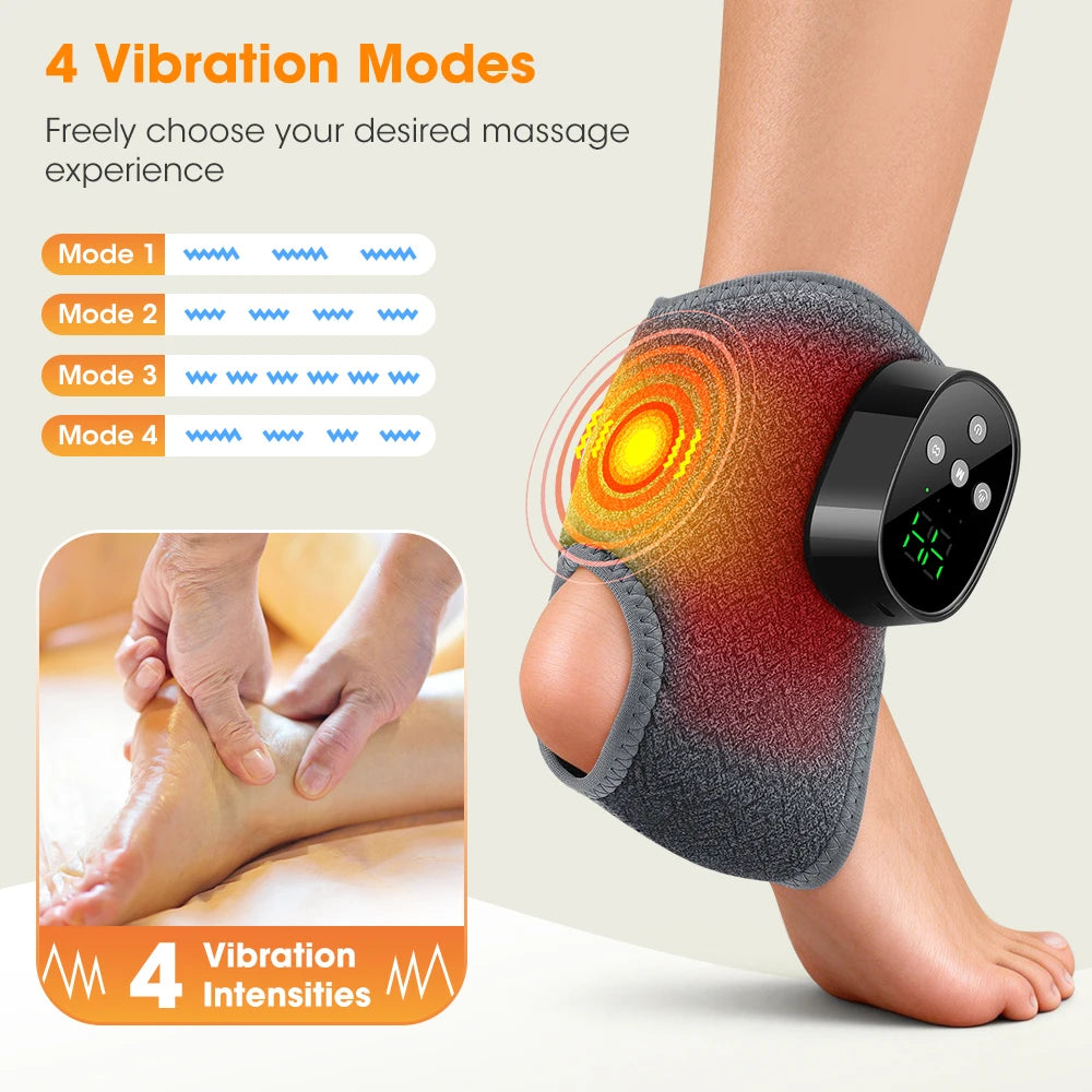 Wireless Heated Ankle Massager with Vibration Therapy for Joint Pain Relief - 9