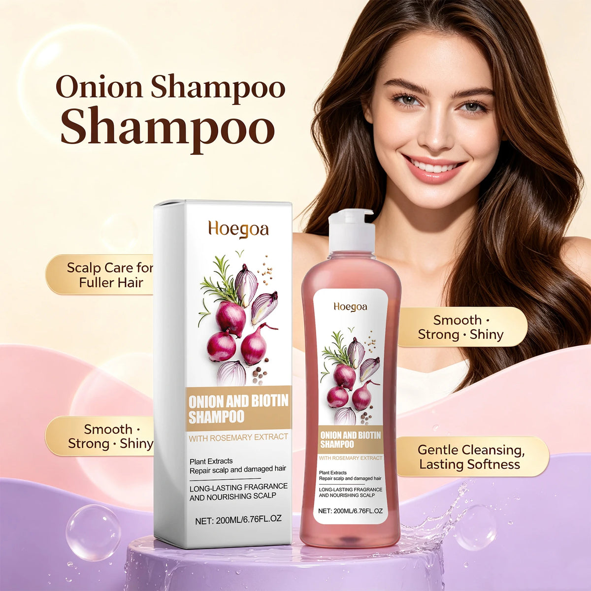 Onion & Biotin Hair Repair Shampoo - Nourishing Scalp & Anti-Dandruff Treatment