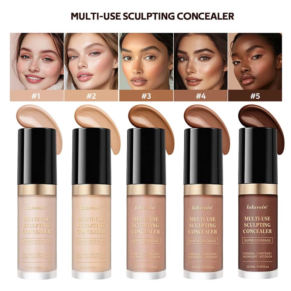 Full Coverage Waterproof Concealer - Matte Liquid Foundation