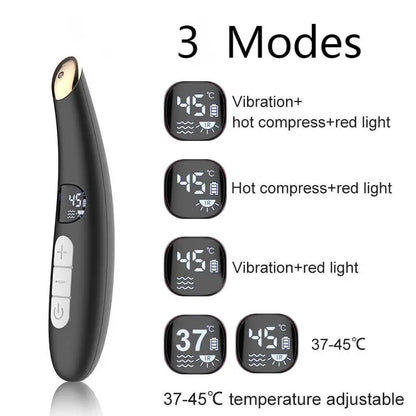3-in-1 LED Eye Lift Wand: Heated Vibration Massager for Dark Circles & Puffiness