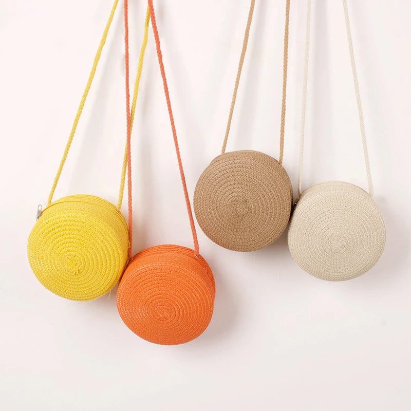 Luxury Round Straw Crossbody