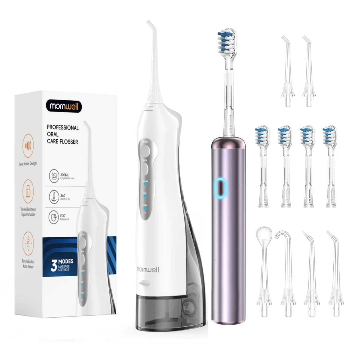 Portable Oral Irrigator & Electric Toothbrush Set for Deep Teeth Cleaning