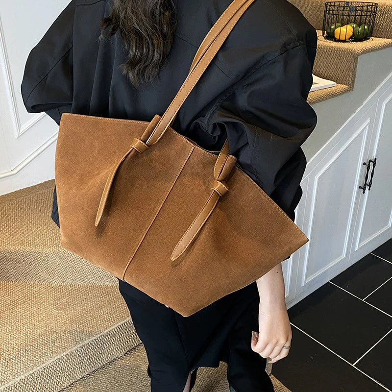 Luxury Retro Suede Shoulder Tote