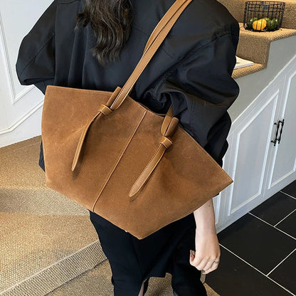 Luxury Retro Suede Shoulder Tote