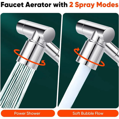 Universal 1440° Swivel Faucet Extender with 2 Modes