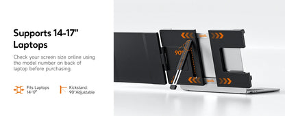 14.1" Portable Laptop Monitor - 1200P FHD IPS Triple Screen Extender