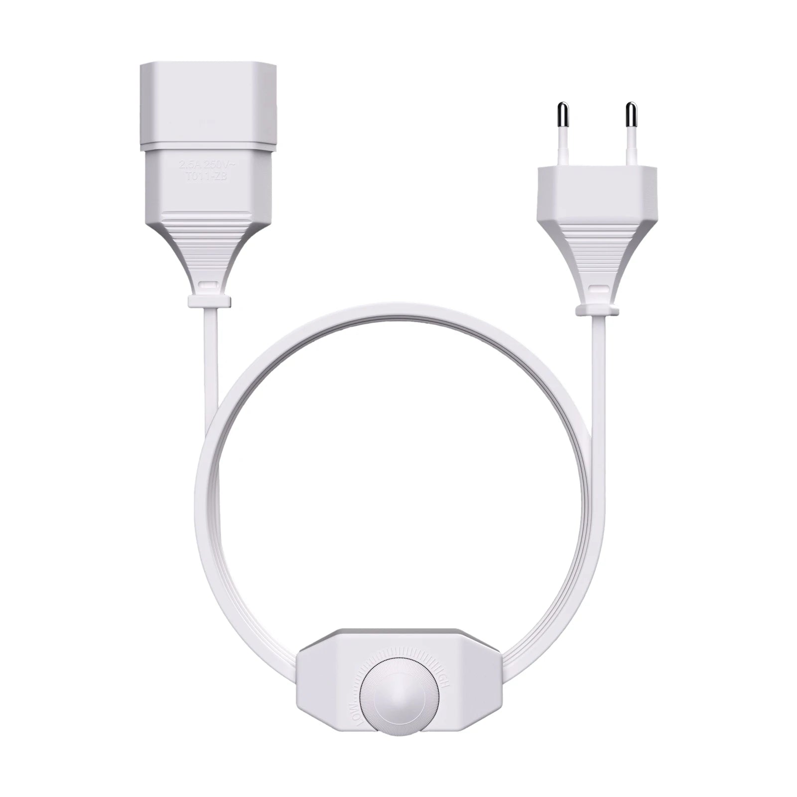 EU LED Dimmer Power Cord - 2m Rotary Dimmable Cable for LED Lamps - 11