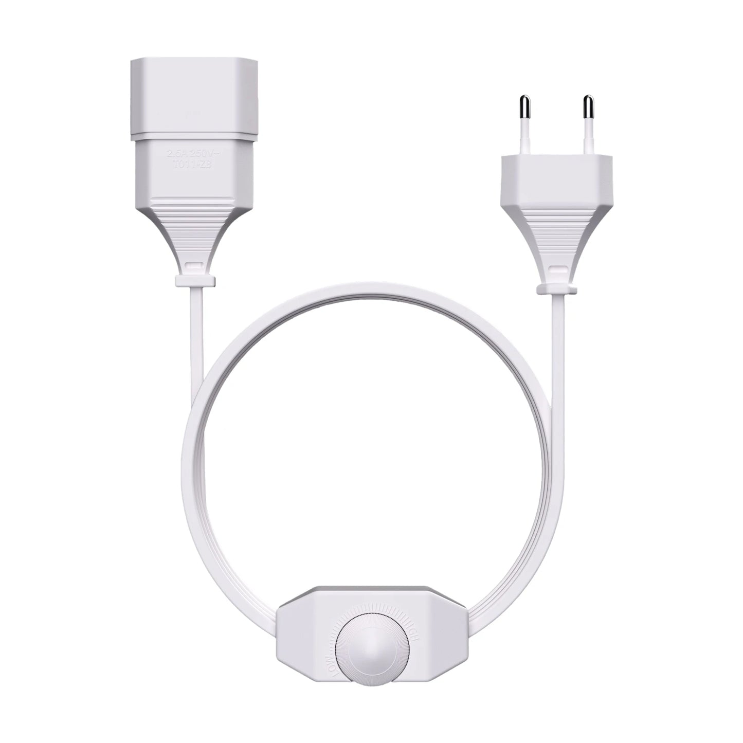 EU LED Dimmer Power Cord - 2m Rotary Dimmable Cable for LED Lamps