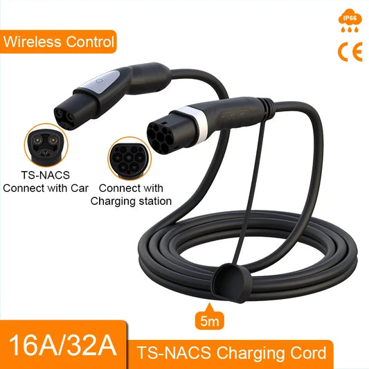 7KW Type 2 to Tesla NACS EV Charging Cable 5M for Model 3 Y X S