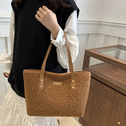 Luxury Lamb Wool Tote Bag