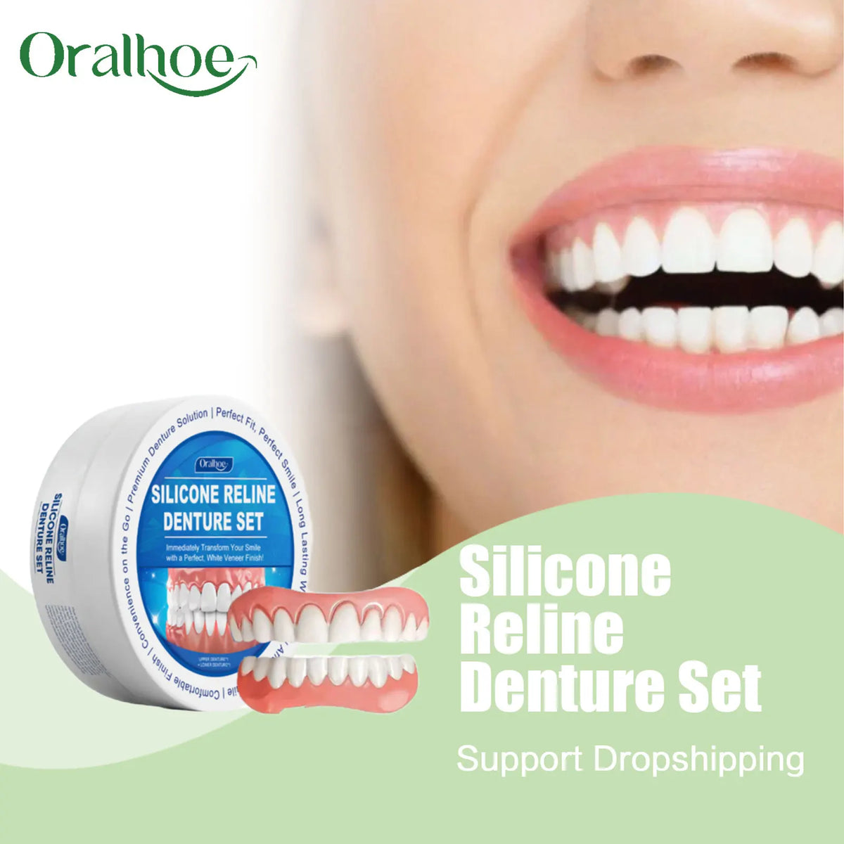 Flexible Silicone Cosmetic Denture Reline Set for Instant Smile Transformation