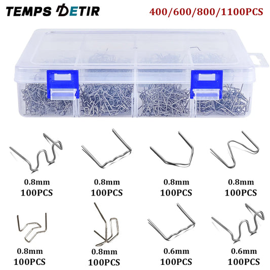 Stainless Steel Hot Staples for Plastic Repair Gun - 0.6mm & 0.8mm Welding Staples Kit