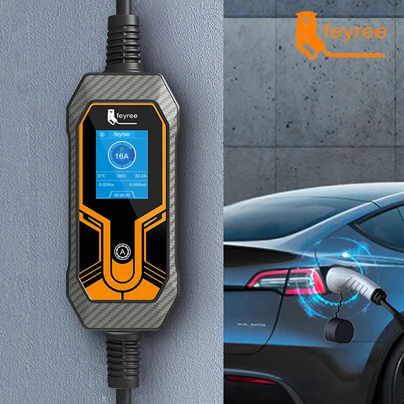 11KW Portable EV Charger Type 2 - Adjustable 16A Electric Car Charging Box - 6