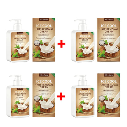 Ice Cool Painless Hair Removal Cream with Coconut Oil & Mint