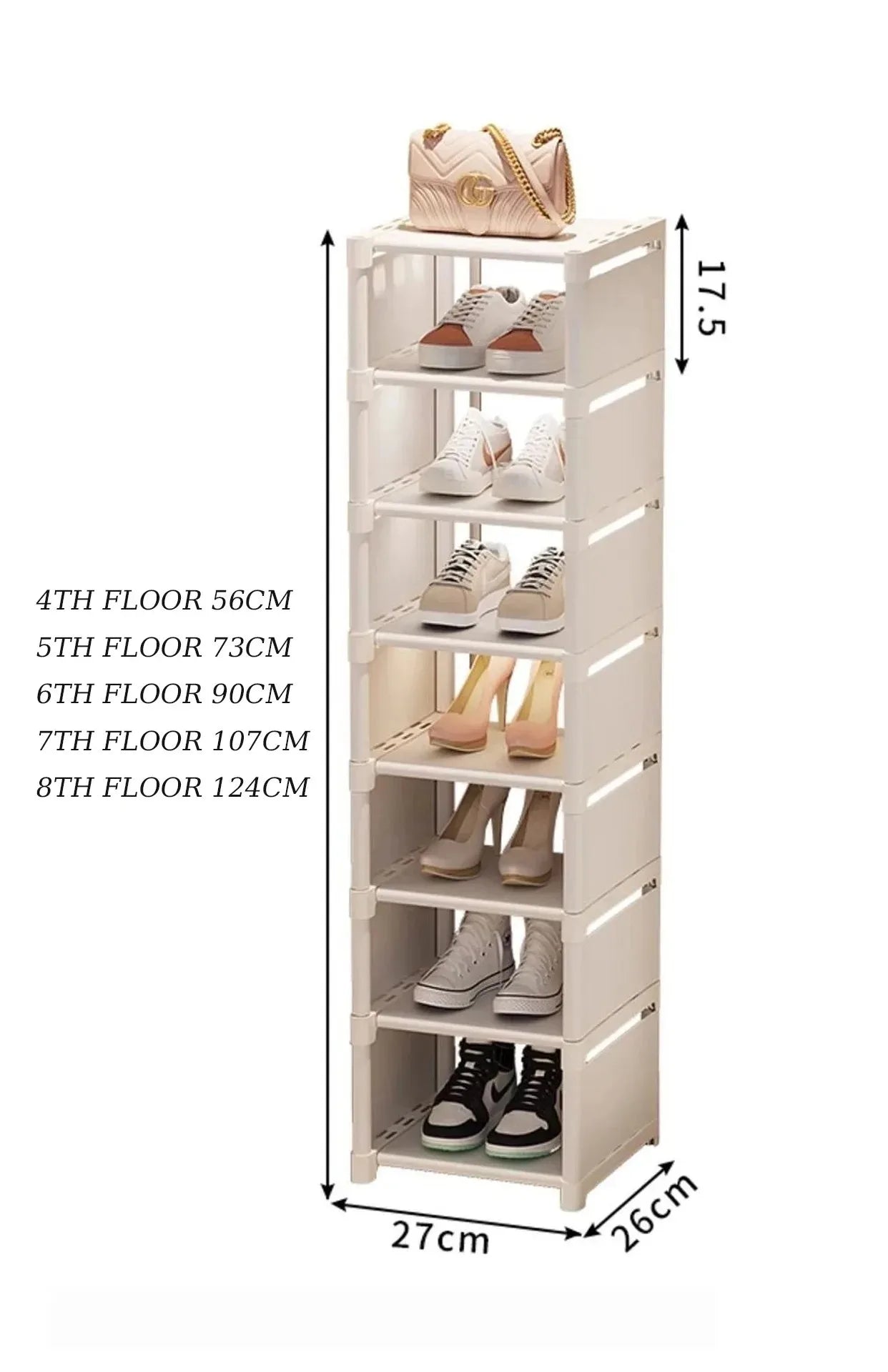 Stackable Narrow Shoe Storage Rack Organizer