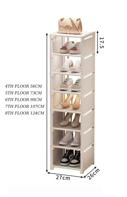 Stackable Narrow Shoe Storage Rack Organizer
