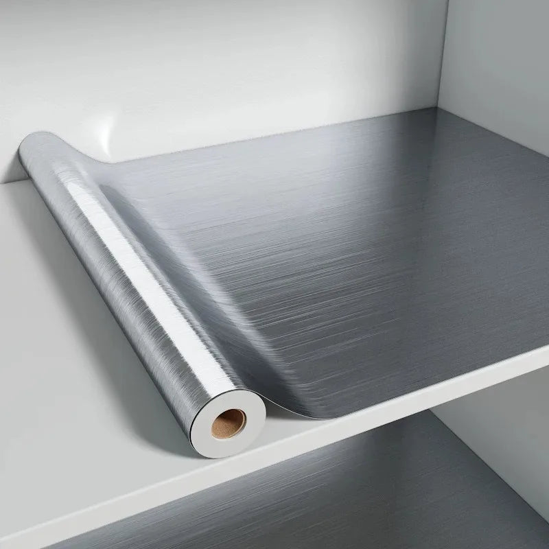 Stainless Steel Contact Paper - Peel & Stick Brushed Silver Vinyl - 1