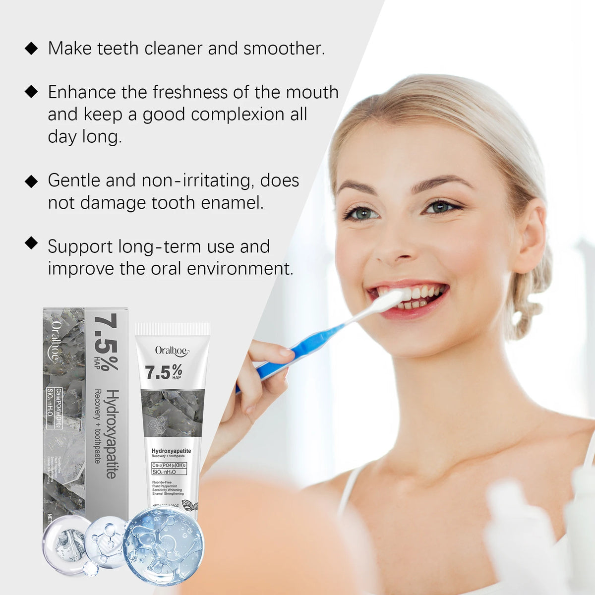 7.5% Hydroxyapatite Enamel Repair & Whitening Toothpaste - Sensitive Teeth Care
