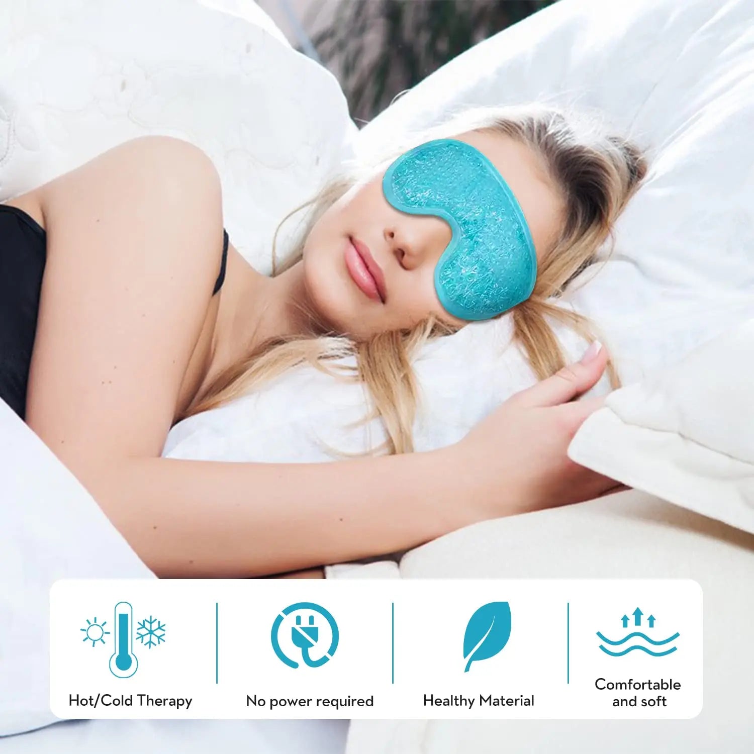 Reusable Gel Eye Mask for Migraine Relief, Puffy Eyes, and Fatigue - 6