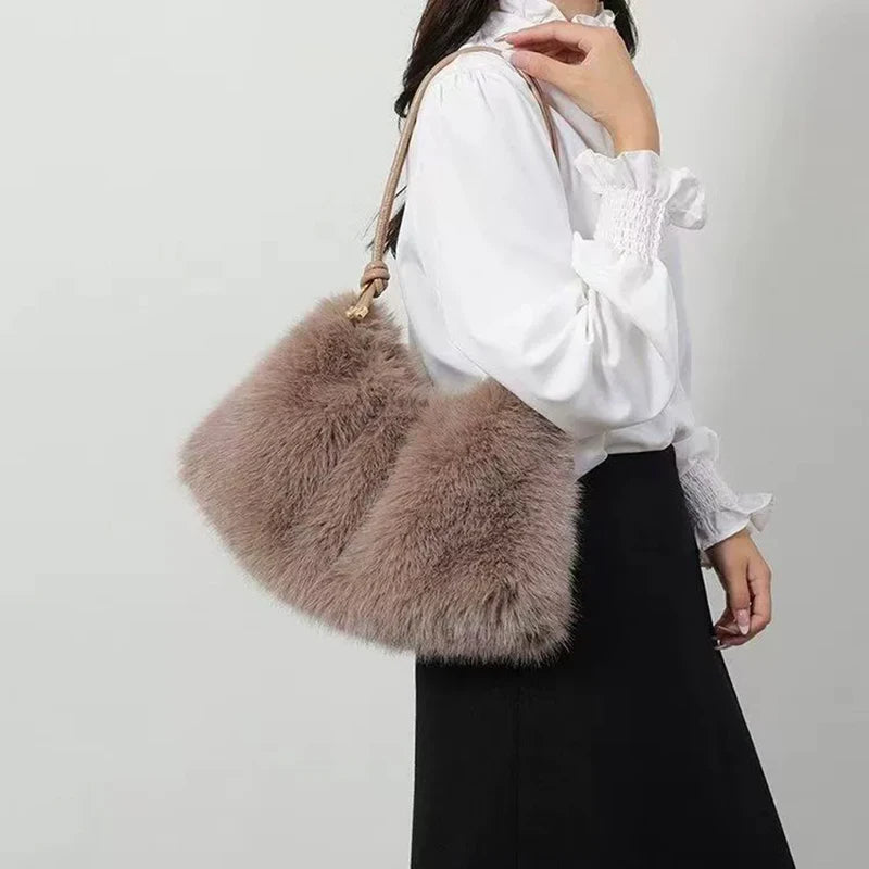 Luxury Plush Winter Bucket Bag